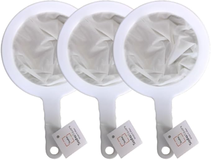 Kitchen Ultra-Fine Nylon Mesh Strainer Plastic Sieve Fine Mesh Filter Spoon For Soy Milk Coffee Filter Milk Yogurt Juice Kefir Honey coladores de cocina (Set of 3-100 + 200 + 400 Mesh)