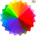 20 Pack Gel Light Filter Color Correction Colored Overlays Transparent Color Film Lighting Gel Filter Plastic Sheets Correction for Lamp, Headlight, Photo Studio Strobe, LED, Headlight Film