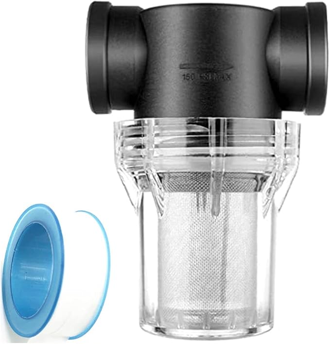 Sediment Filter Pressure Washer Filter - Stainless Steel 40Mesh Screen for Outdoor Gardening - 3/4 Inch Female Thread Connector