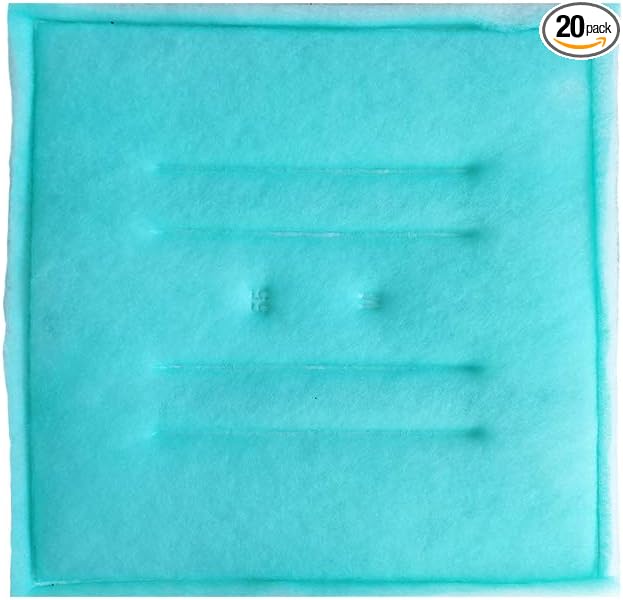 Hiton Paint Spray Booth Tacky Intake Filter Pad 20" x 20" (20 Pack), Series 55 (Internal Wire)