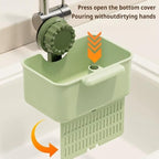 Kitchen Sink Strainer Drainer Basket with Suction Cup,Food Waste Filter Basket,Sponge Brush Holder for Kit-chen Home,Efficient Kitchen Waste Management (White)