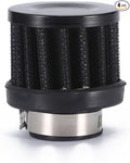 4 Pack ID I inch (25mm) Air Intake Filter with Clamp, Universal Car Air Intake Filter 1" Inlet, Black