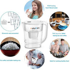 Hskyhan Alkaline Water Filter Pitcher - 3.8 Liters Improve PH, 2 Long Lasting Cartridge Included, BPA Free, 7 Stage Filtration System to Purify, White