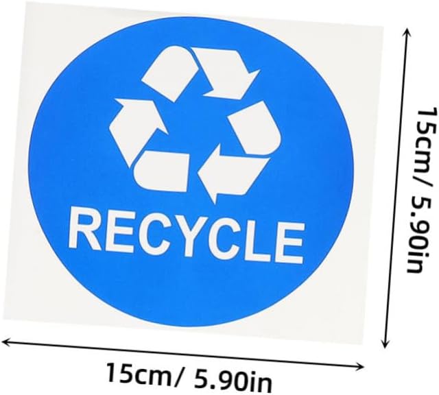 8pcs Trash Can Stickers for Waste Sorting Garbage Classification Decals Black and Blue for Easy Recycling and Sustainable Habits