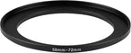 58-72mm Metal Step-Up/Down Ring Adapter Compatible with Mirrorless Cameras DSLR Lens, UV CPL ND Filter Thread Converter, Black