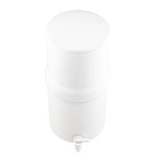 Boroux Compact Gravity-Fed Countertop Stainless Steel Water Filter System | 1.8 Gallons with 2 Authentic Black Foundation. Filters | Matte White