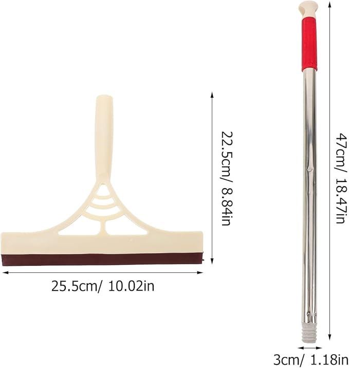 Artibetter Multifunction Window Squeegee Cleaner Wet Dry Broom with Scraper for Glass Shower Door Tile Cleaning in Khaki