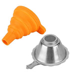 3D Printer Metal Filter Funnel,3D Printer Resin Foldable Silicone Funnel+Metal Filter Mesh,Convenient Folding Design,Easy to Clean, for All 15mm Neck Width Bottles