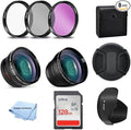 Extreme Len's 58mm Professional Filter Bundle - 7 Filters (UV, CPL, FL-D, 1, 2, 4, 10 Macro Close-Up), 128GB Sandisk Card