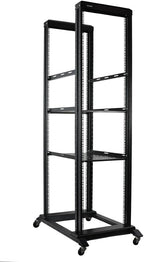 Raising Electronics Server Rack Open Frame Rack 4 Post 19 inch Adjustable Server/Audio Rack Cold Rolled Steel with 3 Shelves (42U,24Depth)