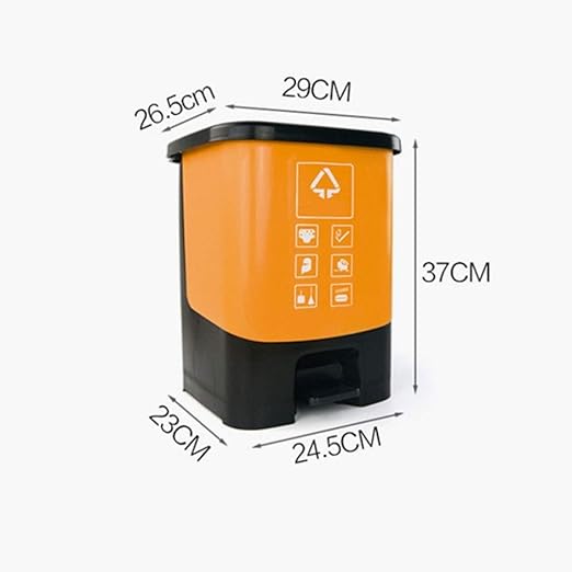 HASMI Trash Can Pedal-Type Trash Can, with Lid, Household Outdoor Garbage Sorting Box 20L Wastebasket (Color : White)