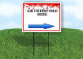 Air Filters Sold Here 4Th Of July American Flag Usa Patriotic Red Blue Stars Right Arrow Single Sided 18x24 in. Yard Road Sign w/Stand