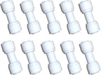 1/4 inch O.D. Tube Straight Union Quick Connect fittings RO Water Filters set of 10.