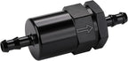 5/16" Billet Inline Fuel Filter 30 Micron Aluminum Black