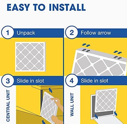 Aerostar 20x20x1 MERV 11 - 4 Count - Pleated HVAC, Furnace & Air Conditioner Filters - Removes Dust, Cold & Flu Germs, Lint, Mold, Pet Dander, Allergy-Causing Pollen, Smog & Smoke