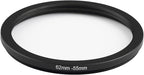 62mm Lens to 55mm Camera Lens Adapter 62mm to 55mm Step Down Ring Adapter Ring for All Brands of UV ND CPL, with Premium Lens Wiping Cloth 2 Pack (62mm-55mm)