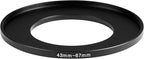 43-67mm Metal Step-Up Ring Adapter Compatible with Mirrorless Cameras DSLR Lens, UV CPL ND Filter Thread Converter, Black