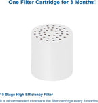 NearMoon 15 - Stage Replacement Cartridge Universal High Output Shower Filter with VC, Reduce Hard Water, Heavy Metal Impurity, Improve Skin & Hair, Fit Any Similar Filter (1 pack)