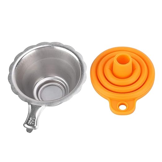 Jeanoko 3D Printer Silicone Funnel Metal Filter Mesh Light Curing Filter for Resin Bottle Cleaning Foldable for DIY Enthusiasts