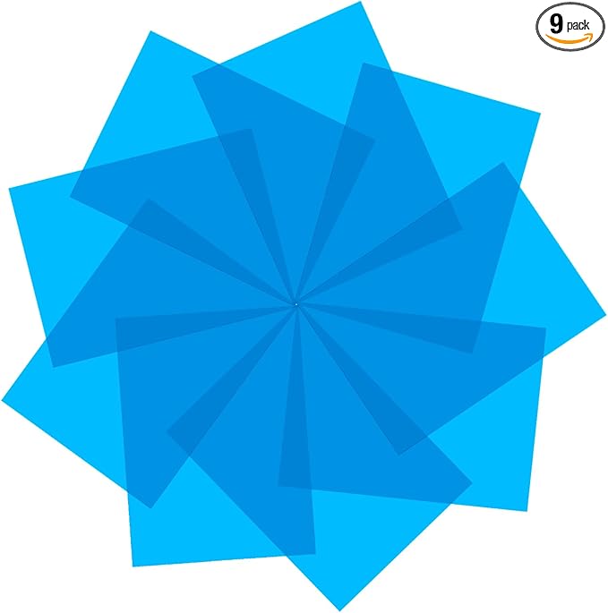 Lystaii 9pcs Gel Light Filter Color Correction Colored Overlays Transparent Color Film Lighting Gel Filter Plastic Sheets Correction 11.7 by 8.3 Inches for Film, Video, Photo, Stage (Blue)