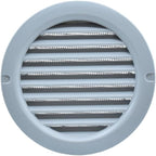 VENTS-US - 4" Round Plastic Light Gray Vent Cover with Built-in Insect Screen and Flange for Air Supply or Exhaust Air Applications - Compatible with a 4 Inch Duct Diameter (6-Pack)