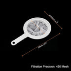 PATIKIL 9"x6" Food Filter Strainer, 450 Mesh Kitchen Mesh Filters Strainers Fine Mesh Sieve with Handle for Filter Juice Coffee Soy Milk, White