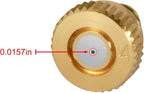 KUWAN 0.016" Orifice (0.4mm) Thread UNC 10/24 Brass Misting Nozzles Low Pressure Atomizing Misting Sprayer Water Hose Nozzle for Greenhouse, Landscaping, Outdoor Cooling Mister System (30PCS)