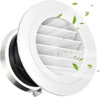 Soffit Vents 4 Inch, Round Exhaust Air Vent Cover with Built-in Fly Screen for Bathroom Kithchen Office Home, White 1P 100mm