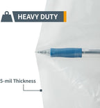 POWERTEC 70426 Dust Collector Bags and Clamp Set | 21" x 31" x 1 Micron Filter Upper Bag with 19-1/8 Inch Band Clamp and 5pc Clear Plastic Dust Collection Bags 20" x 43"