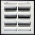 HVAC Premium 10 x 10 Duct Opening Steel Return Air Filter Grille, for 1-inch Filter, Removable Door, Flat Stamped HVAC Vent Cover Grille, Outer Dimensions 12.5 x 12.5