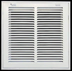 HVAC Premium 10 x 10 Duct Opening Steel Return Air Filter Grille, for 1-inch Filter, Removable Door, Flat Stamped HVAC Vent Cover Grille, Outer Dimensions 12.5 x 12.5