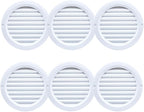 VENTS-US - 4" White Round Plastic Vent Cover with Built-in Insect Screen Mesh and Flange for Air Supply or Exhaust Air Applications - Compatible with 4 Inch Diameter Ducts (6-Pack)