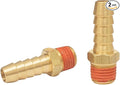 2 Pack Brass Air Hose Barb Fittings Adapter Set, 3/8 Inch Barb to 1/4 Inch NPT Male Pipe, Air Hose Repair Kit Connectors with Sealant