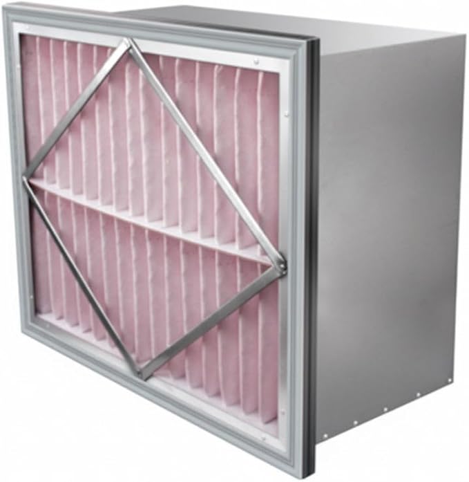 RIGID-PACK 24x24x12 Rigid Box Air Filter – MERV 14/95% ASHRAE HVAC Filter – Radial V-Pleat, Metal Frame, No Header – High-Efficiency Replacement for Commercial & Industrial Systems