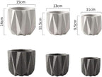 Outdoor Succulent Plantpot Cactus Plant Container Cement Flowerpot Container Modern Simple Planter Flower Vase Meat Plant Cement Container Concrete Flower Plant (Gray1 13cm*11.5cm) (Gray2 13cm*11.5cm)