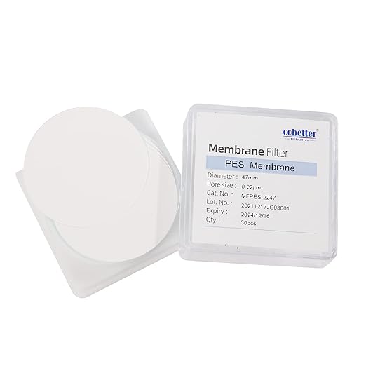 100 Pieces/Pack PES Disc Membrane Filters Hydrophilic 47mm Diameter 0.22µm Pore Size