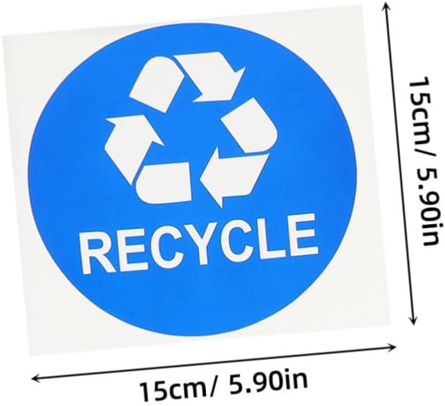 8pcs Trash Can Stickers for Easy Waste Sorting Self-Adhesive Rubbish Bin Labels Black and Blue Decals for Recycling and Composting Use