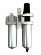 FRL724NA 1/2" Air Moisture Filter Regulator Oiler Separator Lubricator Combo Auto Drain- for Compressed Air Treatment- Particulate Filter Combo- 140 CFM Flow Rate 250 PSI Input, 175 PSI Output 5.1 oz