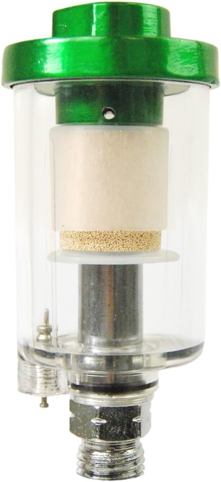 TCP Global Mini in-Line Air Filter - Water & Oil Separator with Drain Valve - Water Trap, Air Dryer, Removes Moisture, Dirt - Use on Compressor Hose, Pneumatic Tools, Paint Spray Guns