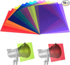 14 Pack Color Correction Light Gel Filter Sheet Colored Overlays Transparency Film Plastic Sheets for Halloween Led Light, or Outdoor Landscape, 11.7 by 8.3 Inches, 7 Colors
