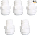 YZM Tube Quick Connector fittings Water Purifiers Filters Reverse Osmosis Systems accessories set of 5 (straight,3/8" Male x 3/8" OD tube)