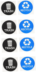 8pcs Garbage Can Stickers Waste Sorting Decals Recycling Bin Sticker Kitchen Trashcan Decals PVC Material