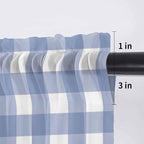 Lemon Sheer Valance Curtains, Summer Fruit Floral Wood Grain Blue Plaid Light Filtering Kitchen Valances Rod Pocket Voile Curtain Window Treatment for Bedroom/Living Room/Basement 54Wx18L