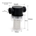 Precision Inline Filter 40 Mesh - 1/2 3/4 1 Inch Stainless Screen for Water Treatment & Greenhouse Systems(3l4 inch)