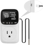 Diymore 1800W Digital Temperature Controller Plug in Thermostat Outlet Digital RV Thermostat Heating Cooling Mode Timer 15A /120V -104℉~210℉ for Incubator Thermometer Pool Thermometer
