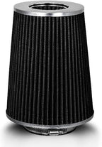 BLACK 4" 102 mm Inlet Truck Air Cone Replacement Performance Washable Clamp-On Dry Air Filter (8" Tall)