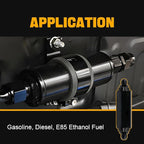 BARTOO Universal 50MM 100 Micron Inline Fuel Filter with 6AN 8AN 10AN Adapter For Filtering Gasoline, Diesel, E85-Black