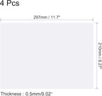uxcell 4Pcs A4 Gel Light Lighting Filter Overlay Transparent Color Correction Plastic Vinyl PVC Sheets Photography Television Clear,0.3mm