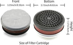 LDY-3 P-A-1 Filter Cartridge Against Organic Vapors and Dust for Respiratory Protection,Screw Type,4 Packs Filter Cartridges Sets and Plus 4 Pcs Filter Element