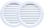 VENTS-US - 4" White Round Plastic Vent Cover with Built-in Insect Screen Mesh and Flange for Supply or Exhaust Air Applications - Compatible with 4 Inch Diameter Ducts (2-Pack)